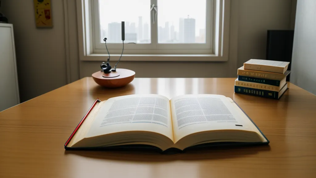 Audífonos sobre un libro de gramática coreana indicando el estudio auditivo con videos.