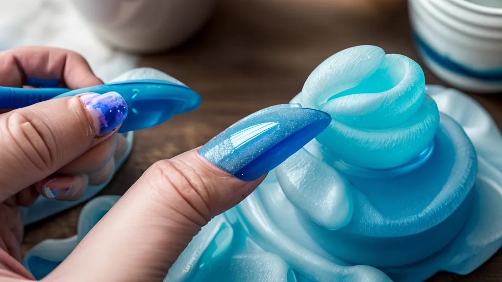 Primer plano de mano escribiendo caracteres coreanos en un cuaderno con lapicero azul