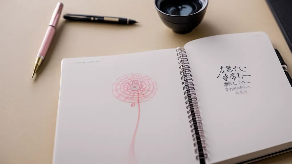 Página de cuaderno con notas de japonés escritas a mano y resaltadores de colores.